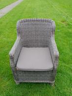 4 Luxe wicker grijze weerbestendige (tuin)stoelen, Tuin en Terras, Ophalen of Verzenden, Zo goed als nieuw, Wicker