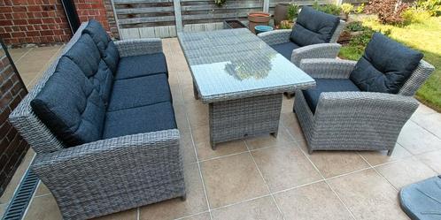 Loungeset deluxe, Tuin en Terras, Tuinsets en Loungesets, Zo goed als nieuw, Loungeset, Wicker, 5 zitplaatsen, Ophalen