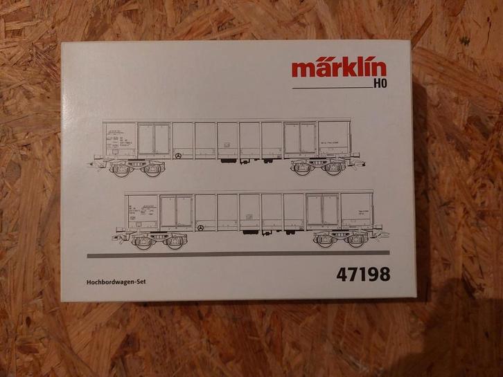 Marklin HO 47198 2 open goederenwagons, Hobby en Vrije tijd, Modeltreinen | H0, Nieuw, Wisselstroom, Ophalen of Verzenden