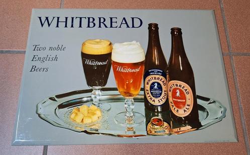 Plaque publicitaire 1965 Whitbread Two Noble English Beers, Collections, Marques & Objets publicitaires, Comme neuf, Panneau publicitaire