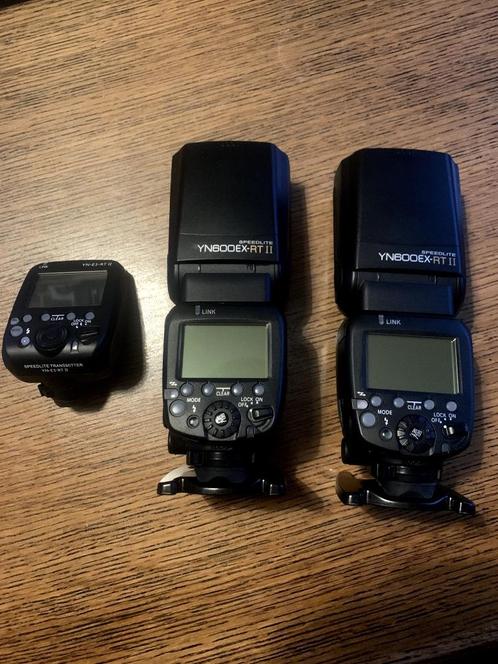 2xflitser voor canon +transmitter  -Yongnuo YN600EXII-RT, Audio, Tv en Foto, Foto | Flitsers, Zo goed als nieuw, Overige merken