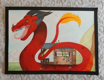 Surrealistische draak tekening beschikbaar voor biedingen