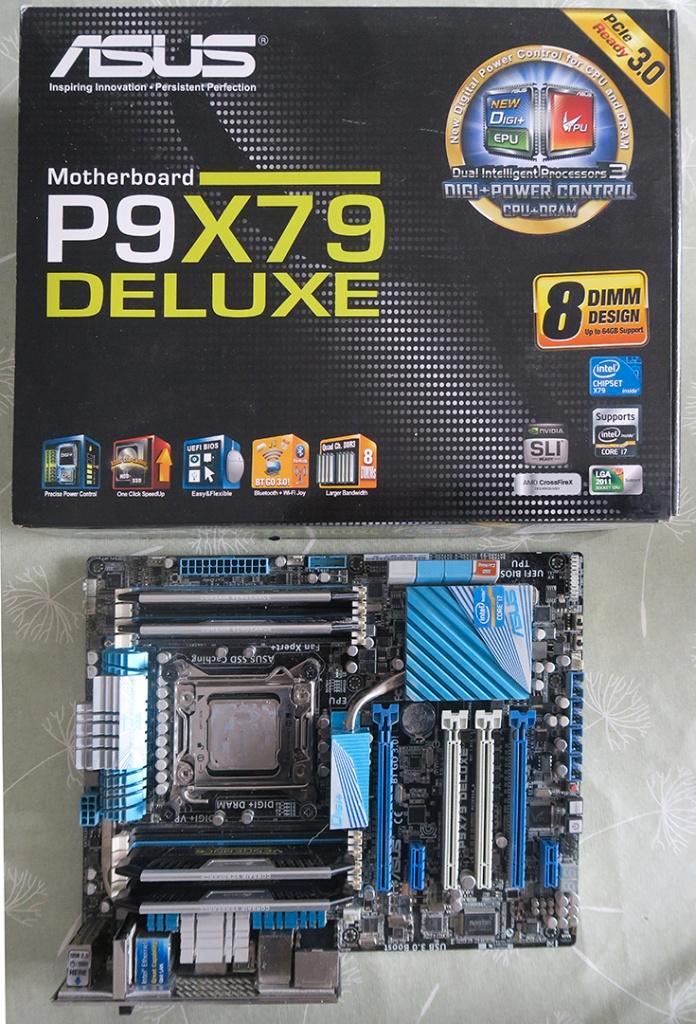 Asus P9X79 Deluxe incl. CPU, 32GB RAM en Watercooler, Computers en Software, Moederborden, Gebruikt, Intel, DDR3, Ophalen