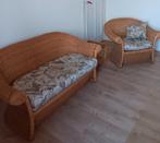 Rotanset 3-zit en 1-zit met kussens + tafeltje, Enlèvement