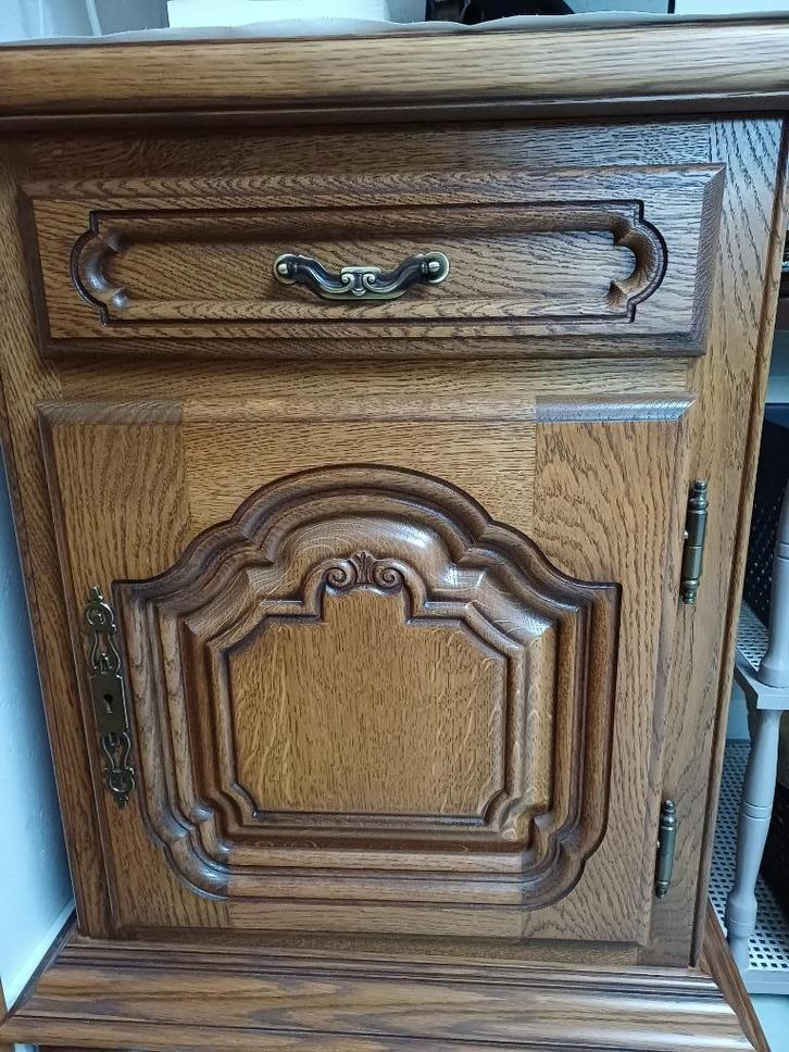 mooi multifunctioneel kastje in eik, Huis en Inrichting, Kasten | Dressoirs, Zo goed als nieuw, 50 tot 100 cm, 50 tot 75 cm, Met lade(s)