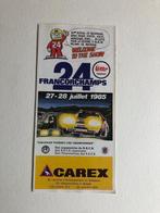 folder 24 heures Francorchamps 1985 Spa Lotto Carex, Ophalen of Verzenden, Auto's