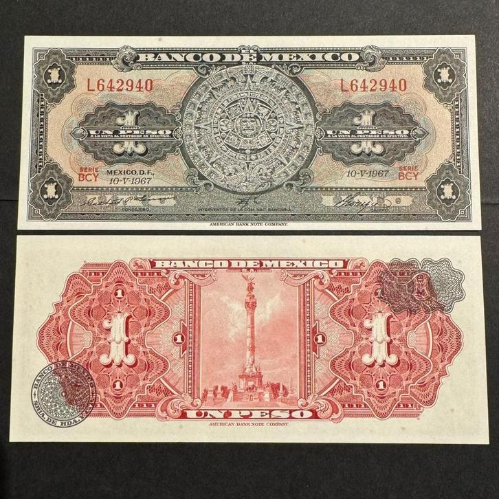 Mexico - 1 Pesos 1967 - P 59 - UNC  - 1056(1), Postzegels en Munten, Bankbiljetten | Amerika, Los biljet, Zuid-Amerika, Ophalen of Verzenden