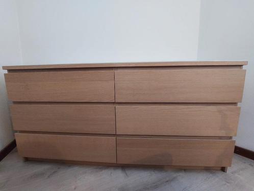 Ladekast Ikea Malm + glasplaat, Huis en Inrichting, Kasten | Ladekasten, Zo goed als nieuw, Minder dan 100 cm, 150 tot 200 cm