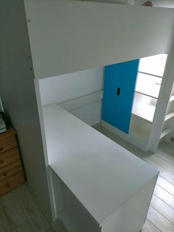 IKEA SMÅSTAD lit mezzanine blanc et bleu, Enlèvement, Comme neuf, Lit mezzanine