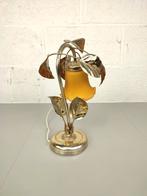 Messing tafellamp met glaspasta kelk, Antiek en Kunst, Ophalen of Verzenden