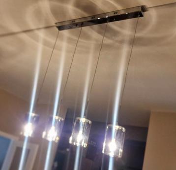 Suspension design 4 lampes – Superbe luminair, Enlèvement, Comme neuf, Métal