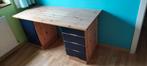 Bureau Ikea bois clair et peinture bleue 60/139 cm, H:73 cm, Huis en Inrichting, Bureaus, Ophalen, Zo goed als nieuw, Bureau