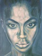 CHRIS VAN DYCK / NAOMI CAMPBELL / OLIEVERF DOEK / 118x78cm, Antiek en Kunst, Ophalen