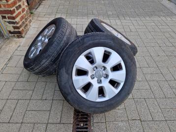 4 ORIGINELE AUDI VELGEN 4 PIRELLI 225/60R16 BANDEN, Auto-onderdelen, Banden en Velgen, Ophalen, Gebruikt, 16 inch, Banden en Velgen