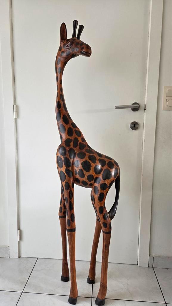 Handgemaakte houten giraf 150cm, Antiek en Kunst, Kunst | Beelden en Houtsnijwerken, Ophalen