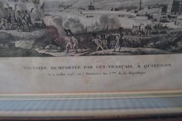 tableau gravure eau forte et burin 1795 victoire Quiberon beschikbaar voor biedingen