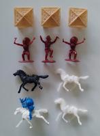 Lot vintage de 4 petits indiens - 4 chevaux et 3 maisons, Collections, Jouets miniatures, Utilisé, Enlèvement ou Envoi