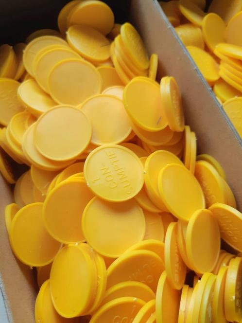 JETONS 500 st - Drankjetons - Betaalmunten - dia:28mm, GEEL, Hobby en Vrije tijd, Feestartikelen, Nieuw, Feestartikel, Verzenden