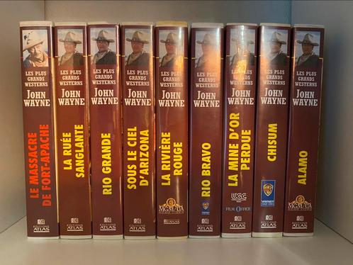 John Wayne 9 VHS, CD & DVD, VHS | Film, Utilisé, Enlèvement ou Envoi