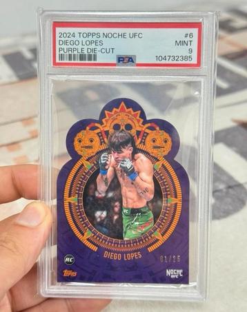 2024 Topps Noche UFC diego lopes Purple diecut /25 nr1 PSA-9 beschikbaar voor biedingen