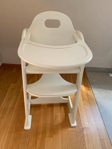 Wit, hout, zeer stabiel, verzetbare hoogte, Kinderen en Baby's, Kinderstoelen, Ophalen, Gebruikt