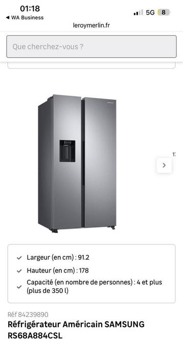 Samsung RS68A884CSL Amerikaanse koelkast — roestvrij staal beschikbaar voor biedingen