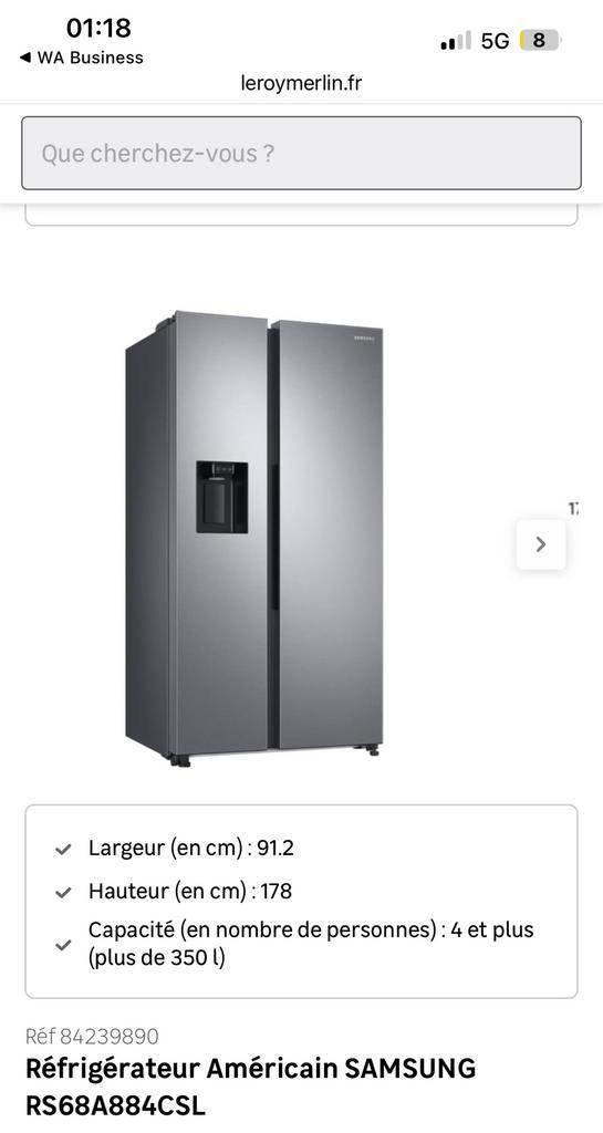 Samsung RS68A884CSL Amerikaanse koelkast — roestvrij staal, Elektronische apparatuur, Koelkasten en IJskasten, Zo goed als nieuw