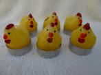 Décoration de Pâques 6 bougies poulet hauteur 5 cm neuf, Enlèvement ou Envoi, Neuf