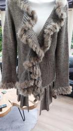 Gilet met pels, Maat 38/40 (M), Bruin, Ophalen of Verzenden, Zo goed als nieuw
