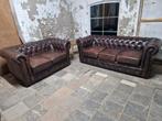 Chesterfield salon 3+2, Ophalen of Verzenden, Gebruikt, Leer