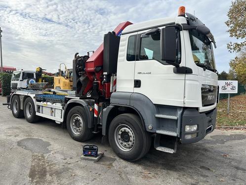 MAN TGS 35.400 8x4 CRANE HMF 4020 K8 + WINCH - ROTATOR - 5/6, Autos, Camions, Entreprise, ABS, Rétroviseurs électriques, Vitres électriques