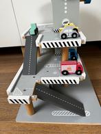 Garage speelgoed in hout met 7 auto’s, Enlèvement, Comme neuf