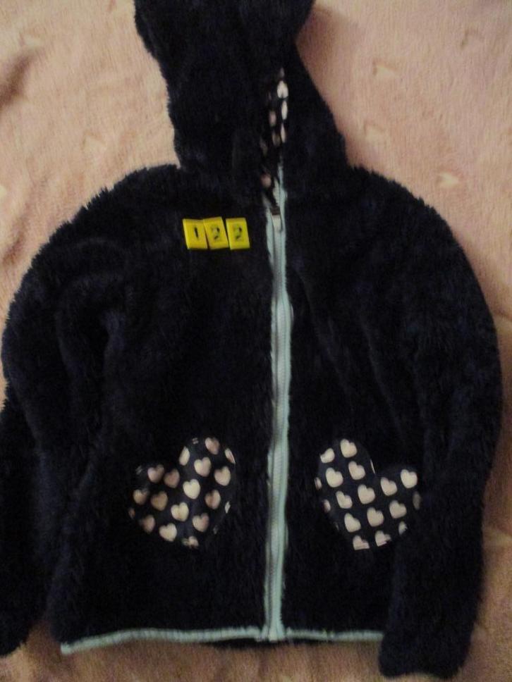 donkerblauw fleece vest H&M maat 122, Kinderen en Baby's, Kinderkleding | Maat 122, Zo goed als nieuw, Meisje, Trui of Vest, Ophalen of Verzenden