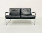 Knoll Fabricius Sofa, model 710, in Black Leather, 1980s., Huis en Inrichting, Gebruikt, 150 tot 200 cm, Tweepersoons, 75 tot 100 cm
