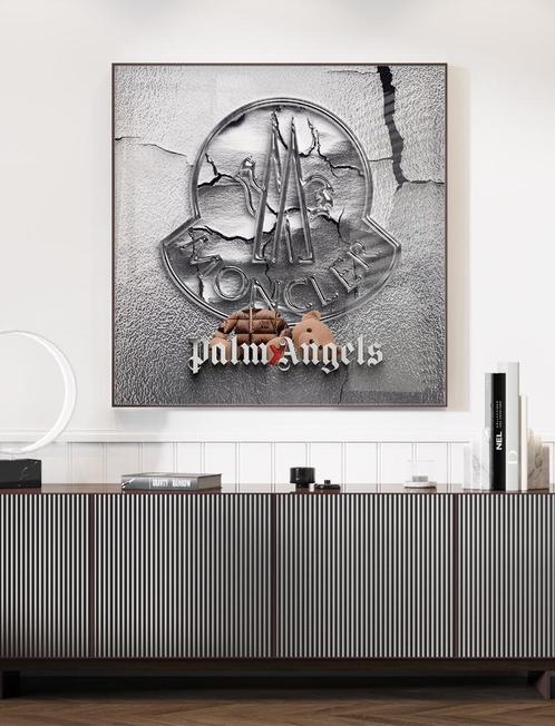 Uniek XXL Glasschilderij | Moncler x Palm Angels - 6 sizes, Huis en Inrichting, Woonaccessoires | Schilderijen, Tekeningen en Foto's