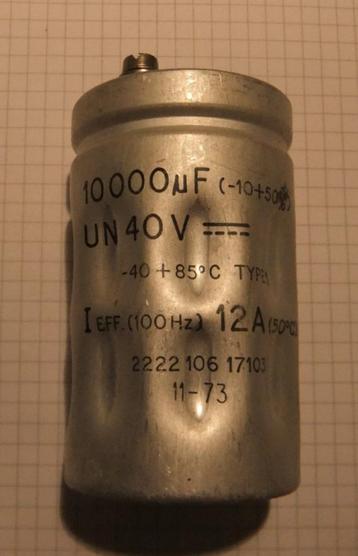 Philips Electrolytic Capacitor 10.000 uF - 40VDC beschikbaar voor biedingen