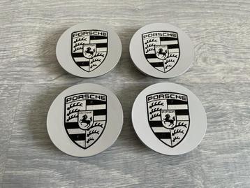 Zilver/zwart Porsche Naafdoppen/Naafkappen 76mm set van 4 st beschikbaar voor biedingen