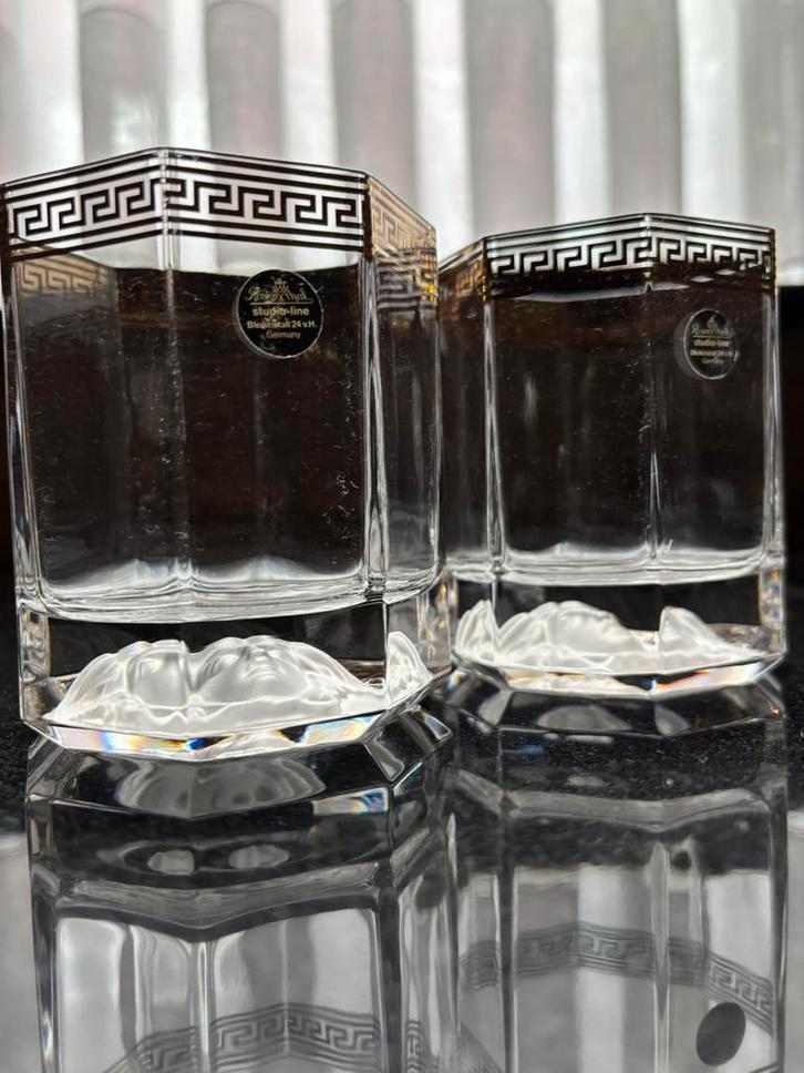 Versace Medusa D’or by Rosenthal,Germany 2 whisky glazen, Antiquités & Art, Antiquités | Verre & Cristal, Enlèvement
