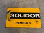 emaille reclamebord banden solidor remould, Verzamelen, Merken en Reclamevoorwerpen, Ophalen, Gebruikt, Reclamebord