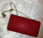 Rode Glitter Clutch Tas Met Gouden Ketting, Overige merken, Gebruikt, Verzenden, Met knipsluiting