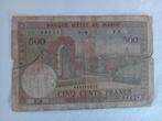 Bankbiljet 500 Francs Marokko 1950, Ophalen of Verzenden, Los biljet