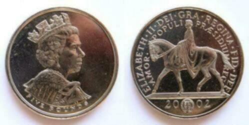 five pounds 2002 Golden Jubilee Crown Queen Elizabeth II, Postzegels en Munten, Munten | Europa | Niet-Euromunten, Losse munt