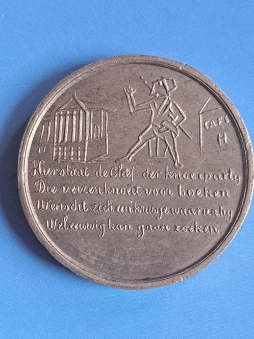 1873 Amsterdam J. Hilman spotpenning Schouwburg, Postzegels en Munten, Penningen en Medailles, Overige materialen, Verzenden