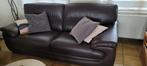 Fauteuil cuir brun 2x 3 places, Maison & Meubles, Fauteuils, Enlèvement, Cuir