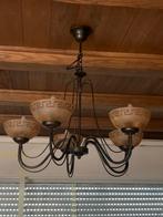 Messing kroonluchter met vijf lampjes, Huis en Inrichting, Lampen | Kroonluchters, Gebruikt, Vintage, Ophalen