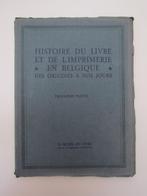 Histoire du livre et de l'imprimerie en Belgique, des origin, Gelezen, Ophalen of Verzenden, 20e eeuw of later