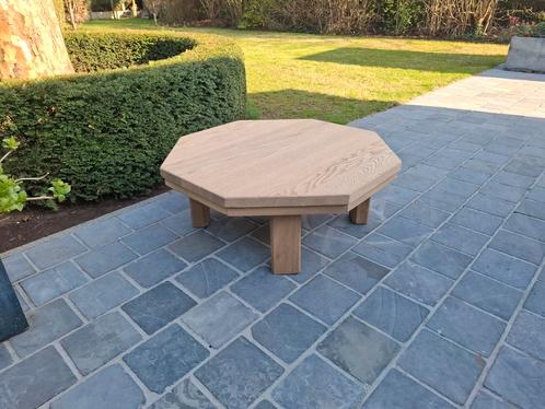 Volledig massief eiken salontafel. Geluchtgomd., Huis en Inrichting, Tafels | Salontafels, Zo goed als nieuw, Ophalen of Verzenden