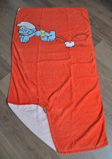 L10 Drap de bain enfant motif "Schtroumf" 136 x 78 cm, Enlèvement ou Envoi, Utilisé