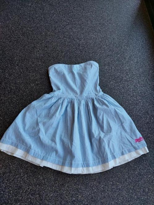 Jurk Superdry Mt M, Kleding | Dames, Jurken, Zo goed als nieuw, Maat 38/40 (M), Blauw, Boven de knie, Ophalen of Verzenden