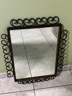 grote spiegel met smeedijzeren omlijsting, Antiek en Kunst, Ophalen, Rechthoekig, Minder dan 50 cm, Minder dan 100 cm